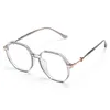 Solglasögon ramar nya polygonala anti Blue Light Plain Glasses TR90 Eyeglass Frame Fashionable Flat Lens