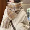 Halsdukar chic termisk halsduk hud-touch mysig sjal wrap kvinnor vinter pläd tryck lång varm