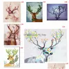 Paintings Diy Oil Painting Decorated Animal Picture Art Paint Hand Painted Deer For Sofa Wall Decor No Frame 16X20Inch Vt14951 Drop Dhr8O