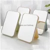 Mirrors Folding Portable Square Cosmetic Princess Mirror Hd Make Up Desktop Colorf Single Sided Large Makeup Women Travel Drop Deliv Dhjtp