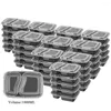 Dinnerware Sets 10 Pack Disposable 2 Compartment Containers Meal Prep Bento/Freezer Safe Lunch Boxes Lids Dishwasher/Microwave