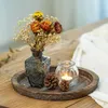 Candle Holders Rustic Wooden Tray Holder Multi-purpose Lightweight Wear-resistant For Farmhouse Kitchen