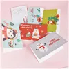 Greeting Cards Christmas Card Set Cartoon Printing Creative Lovely Holiday Gift Mes Blessing Envelope Stickers Vt1612 Drop Delivery Dhkg8