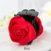 Cocar de nupcial diy estilo coreano Rose Hairpin pano de casamento Red Rose Flower Clipes Diy elegantes acessórios de cabelo