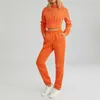 Tracksuits Autumn and Winter Two Piece Running Women's Casual Sports Wear Back Bandage Cut Hoodie+Jogger Pants Set P230531