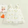 Robes de fille enfant en bas âge enfants filles robe de princesse marguerite/fruits broderie sans manches fronde robe en maille été décontracté maille tulle robe moelleuse AA230531