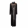 Casual Dresses Dubai Arab Islam Abaya Women Muslim Long Dress Paljett Beading Kaftan Robes Elegant Splice Maxi Islamic Clothing Caftan