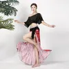 Сценический носить восточный танцевальный костюм практикование живопись Женщины танцующие платье дамы длинные большие юбки Классические костюмы