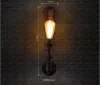 Best Price 2pcs Industrial Rustic Steampunk METAL PIPE Edison Bulb Vintage Wall Lamps Balcony with E27 bulb Rust wall sconce LLFA5116F