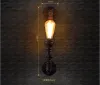 Najlepsza cena 2PCS Industrialna rustykalna rura steampunk metalowa rura Edison Vintage Lampy ścienne balkon z E27 Bulb Rust Sconce Llfa5116f