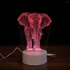 Table Lamps LED Night Light Bulbs Bedside Lamp Acrylic Elephant Style Lighting