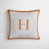 Pillow Orange 26 Letters Print Lumbar Cover Alphabet Pillowcase Sofa S Home Decor Polyester Throw Pillows Case