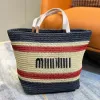 Women's designer fashion handbag Luxury brand braided straw beach bag women's knitted handbag oversized female shopper summer beach womens totes bags