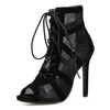 Women High Stiletto Heels Lace Tie Wrap Up Strappy Sandals Round Toe Ladies Fashion Dress Mesh Shoes Open Toe Sexy Summer