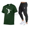 Męskie dresy, gorąco sprzedające się letnie spodnie T-shirt Ustaw swobodną markę Fitness Pants Jogger Pants T Shirts Hip Hop Fash Men'stracksuit J230531