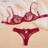 Cueca Calcinha Conjunto de Lingerie de Renda com Aro Sutiã Transparente Sutiã e Calcinha Sexy L230518