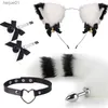 Zabawki dla dorosłych nowe 4PCS Cute Fox Tail Anal Anal Cat Uszy Opaski na głowę sutki klipowy Zestaw kołnierza erotycznego cosplay sex zabawki dla kobiet dla par L230518