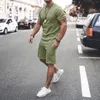 Men's Tracksuits Arrival Short-Sleeved Blank Summer 2 Piece Casual Set Men Short