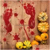 Autocollants muraux Halloween Autocollant Red Footprint Handprint Porte Horror BloodStain Window Party Home Decoration DBC Drop Delivery Garden DH8ZA