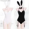 Sexy Set Giapponese Sexy Bunny Girl Sleepwear Suit Donna Donna Cosplay Come Tuta Velvet Underwear Camicia da notte Cat Woman Come T230531