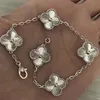 S925 Sterling Silver Luxury Brand Design Van Four-Leaf Flower High-End Ladies Armband