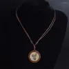Pendentif Colliers Collier De Mode Mignon Art Verre Corde Chaîne En Bois Animaux Charme Bijoux Cadeaux