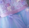 Vestidos de menina apliques vestido de flores crianças concurso de festas vestido de casamento baile de criação de príncipe aniversário de ocasião formal 1-12y