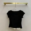T-shirt femme boutique de créateurs vêtements pour femmes design de niche irrégulier faux deux pièces coupe ajustée T-shirt à manches courtes haut été 7OJ9