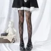 Women Socks Kawaii Lolita Tights Bowknot Lace Stockings Sweet Mesh Pantyhose Female High Elastic Collant Silk Stocking Dress