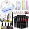 Kits Moskany Nail Gel Set for Nail Extension Professional Manicure Gel Set Poly Gel Nail Kit med Lednail Lamp Base Top Coat Nail Kit