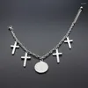 Charm Armbänder Kreuz Charms Edelstahl Armband Jesus Christentum Religiös Für Christen Frauen Mann Silber Farbe Schmuck Geschenk