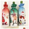 Kerstdecoraties Decoratie Santa Claus Wine Bottle ER Holder Bag Sneeuwman Kerstmis Kleed Home DBC Drop Delivery Garden Feestelijke par Dhe6r