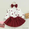 Kleding Sets Valentijnsdag Pasgeboren Baby Baby Meisje Kleding Set Hart Print Jarretel Rok Outfits Schattig