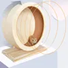 Wielen Hamster Roller Wiel Hout Stil Lopend Speelgoed Woestijnrat Roterende Kooi Muizen Chinchilla's Hamster Houten Speelgoed Decor