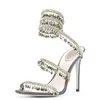 Bride à la cheville Stiletto Cristal Glands Sandales De Mariage Talons Hauts Chaussures De Soirée Formelle Designer Robe De Soirée Chaussures Femmes Taille 43