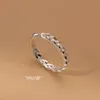 Anillos de racimo La Monada tamaño 53-60mm tejido plata de ley 925 para mujer ajuste dedo abierto anillo de boda joyería fina