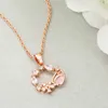 Pendant Necklaces Sweet Flowers Necklace For Women Charm Zircon Crystal Chain Jewelry Girls Party Gifts