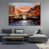 Arte em tela cidade holandesa artesanal Willem Haenraets pintura impressionista paisagem arte para decoração de parede de casa