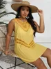 Plus Size Dresses Women's Hand Hook Paneled Vest Skirt Beach Bikini Blouse Summer Dress Curve Dressses For Women