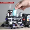Elektrisk simulering Tågläge Toy Battery Operated Railway Classic Freight RC Train Water Steam Locomotive Playset med rök