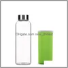 Bouteilles D'eau Bouteille En Verre Avec Sac De Protection 550Ml En Plein Air Vélo Drinkware Drop Delivery Maison Jardin Cuisine Salle À Manger Bar Dhncw