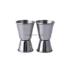 Wine Glasses Stainless Steel Double S Cocktail Thicken Drink Cups Bar Measure Cup Dispenser Party Drop Delivery Home Garden Kitchen Dhbw3