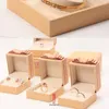 Smyckespåsar lådor naturligt Kraft fodral pappersförpackningsbox ring eller pendellarmband