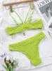 2023 Ny solid hög midja thong bikini set två bitar badkläder brasilianska kvinnors stranddräkt p230530