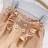 Giyim Setleri Kızlar Yaz Gömlek Topsandshorts Kısa Kollu Çocuk Günlük Giysiler Takımlar 2 PCS Çocuk Kız Kıyafetleri