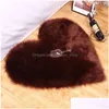 Tappeti Peluche Ufficio Camera da letto Morbido Confortevole Semplice Cuscino soffice Tappetino a forma di cuore Ispessito antiscivolo Tappeti in pelliccia pelosa Goccia personalizzata Dhb8G