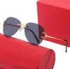 Luxury brand sunglasses man Rectangle Transparent sunglasses mens leisure time all match carti glasses american eyewear anti UV sunshade rimless sunglasses