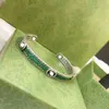 2023 Nouveau designer bijoux bracelet collier anneau émail utilisé style dégoulinant de colle vert imbriqué mâle femelle amoureux Bracelet