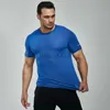 Herr t-shirts män som kör kort ärm polyester gym skjorta snabb torr sporttryck t-shirts tunna kroppsbyggande skjortor sommar träning träning tee j230531