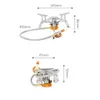 1 st cwindproof camping gas spis bärbar hopfällbar ryggsäck elektronisk spis